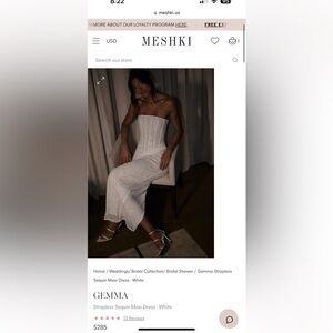 Meshki White Strapless Sequin Maxi Dress